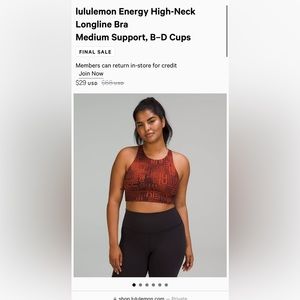 lululmeon energy highneck long line bra